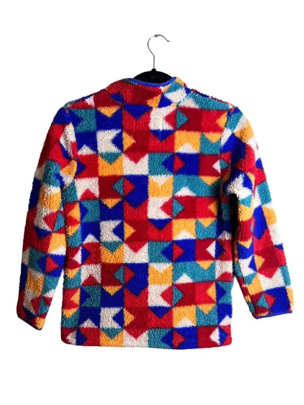 Cat & Jack Fleece Quarter Zip Geometric Patchwork Multicolor Kids Medium